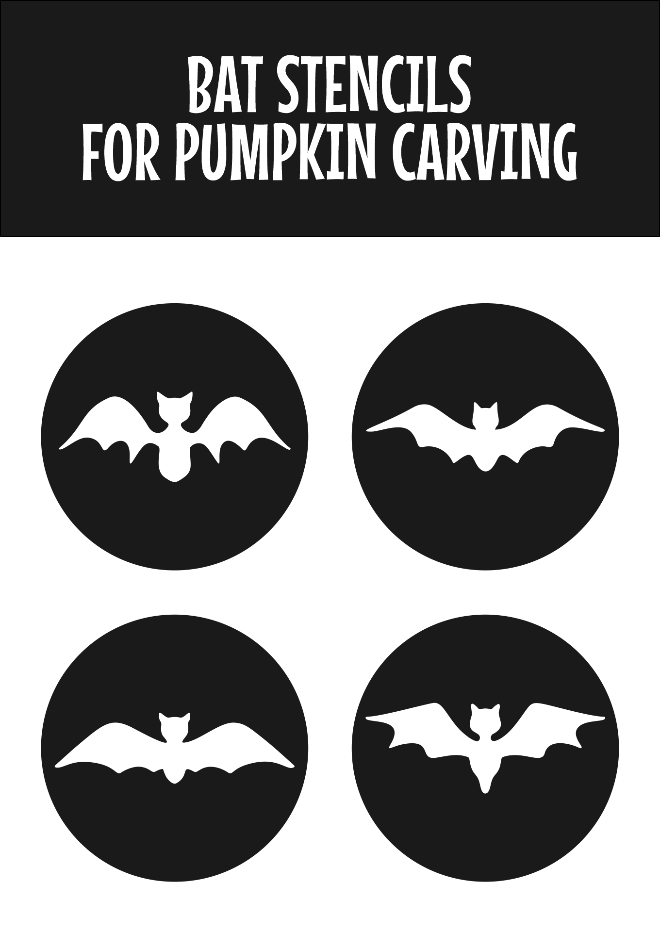 Bat Printable Pumpkin Carving Stencils