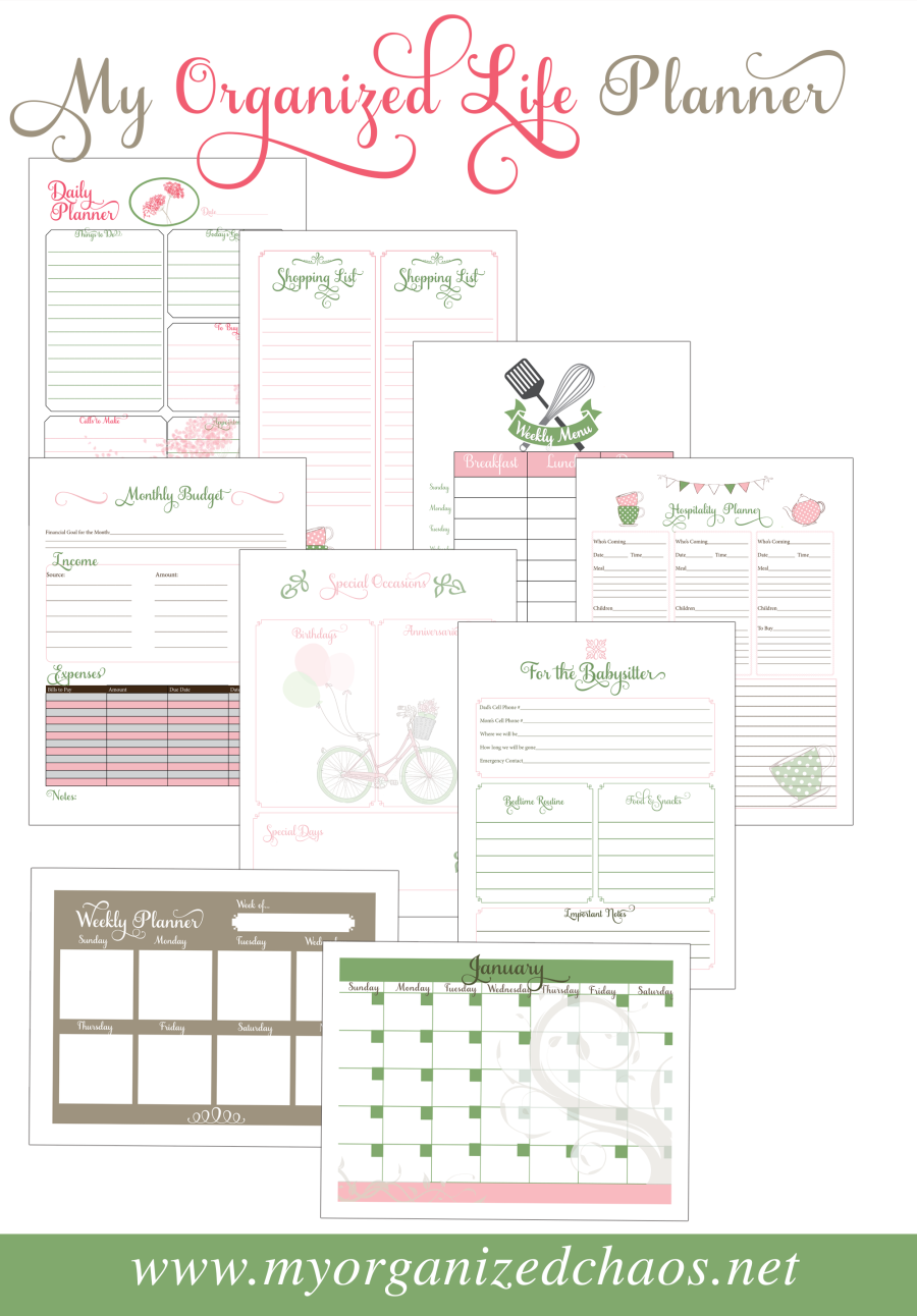 Calendar 2016 Printable Life Planner