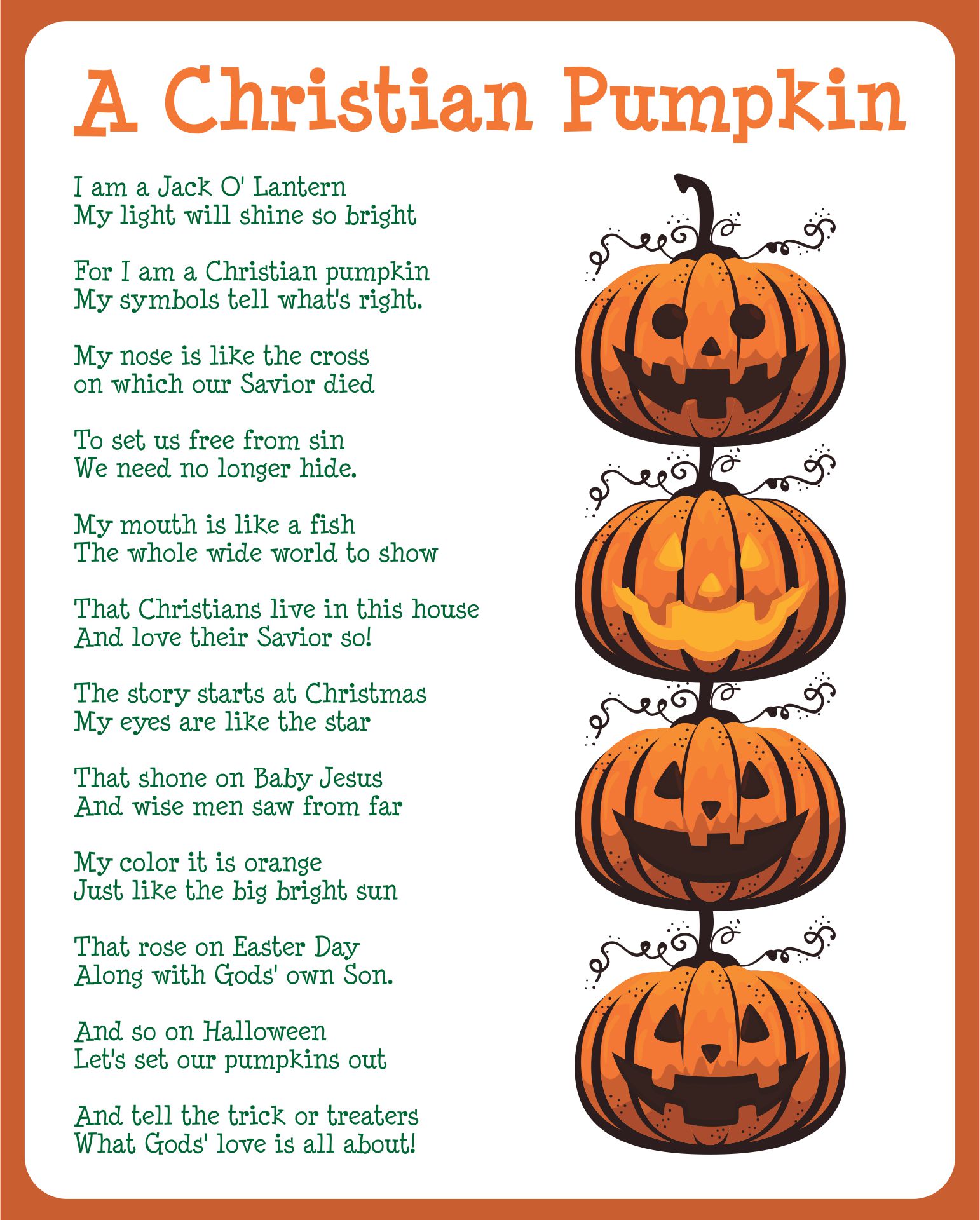 The Pumpkin Gospel Free Printable Web The Pumpkin Gospel Helps Us Bring ...