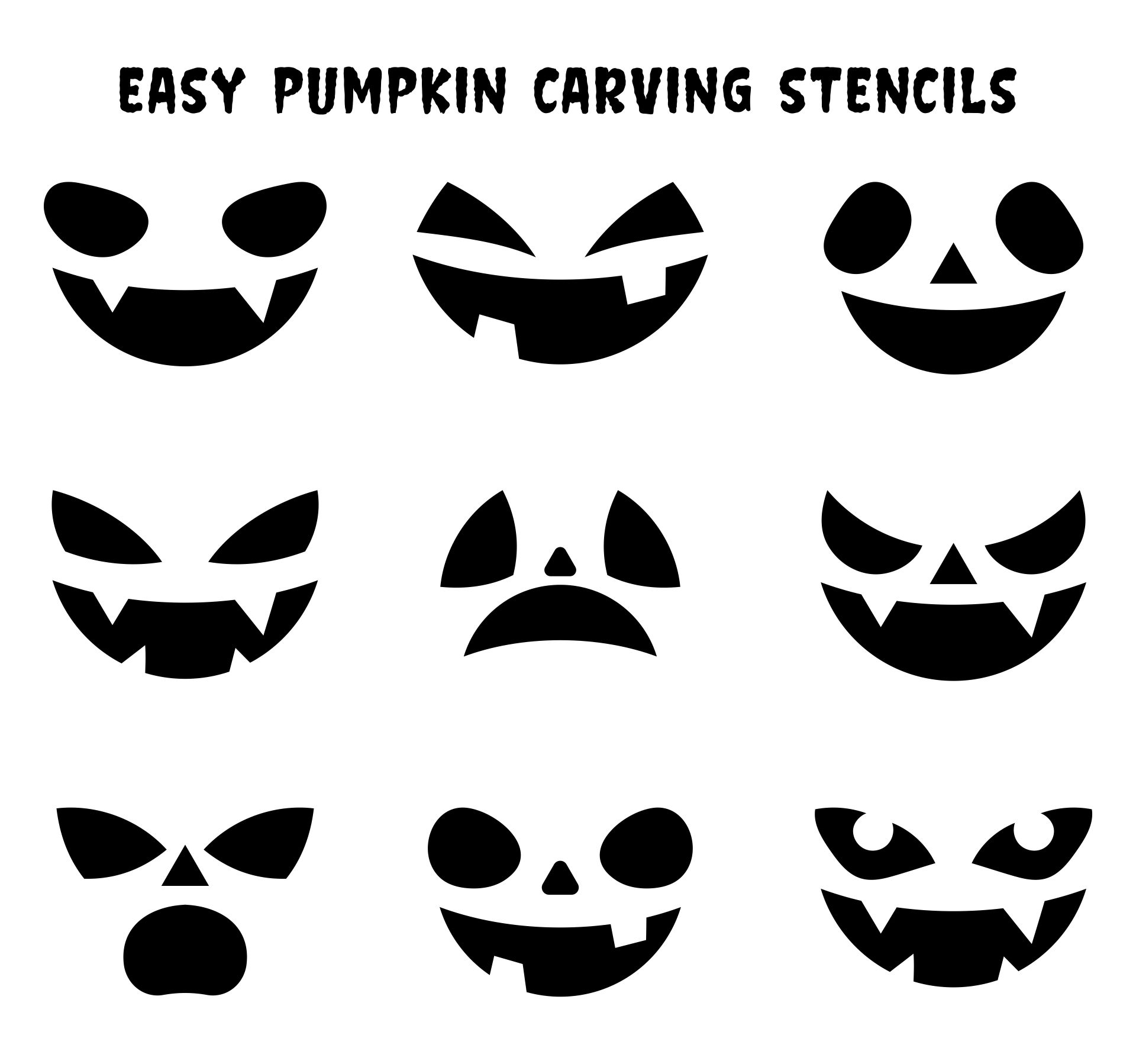 Easy Pumpkin Carving Patterns  Printable
