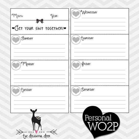 Filofax Personal Size Printables