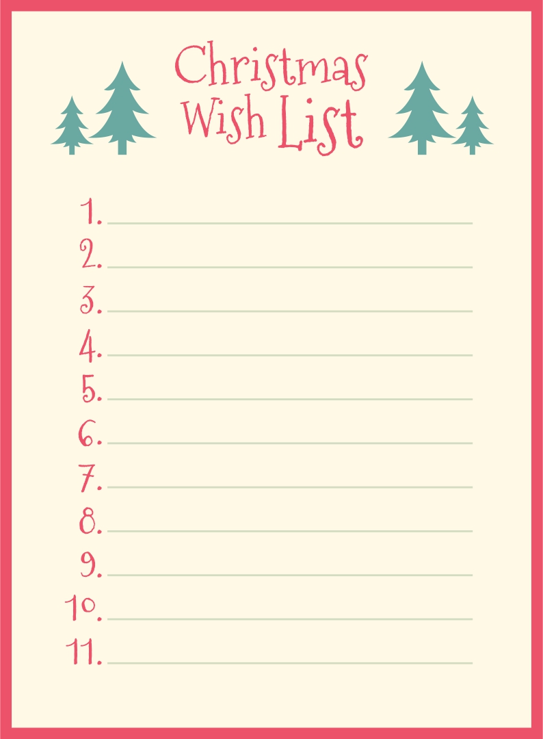 Free Printable Wish List Template Printable Templates Free