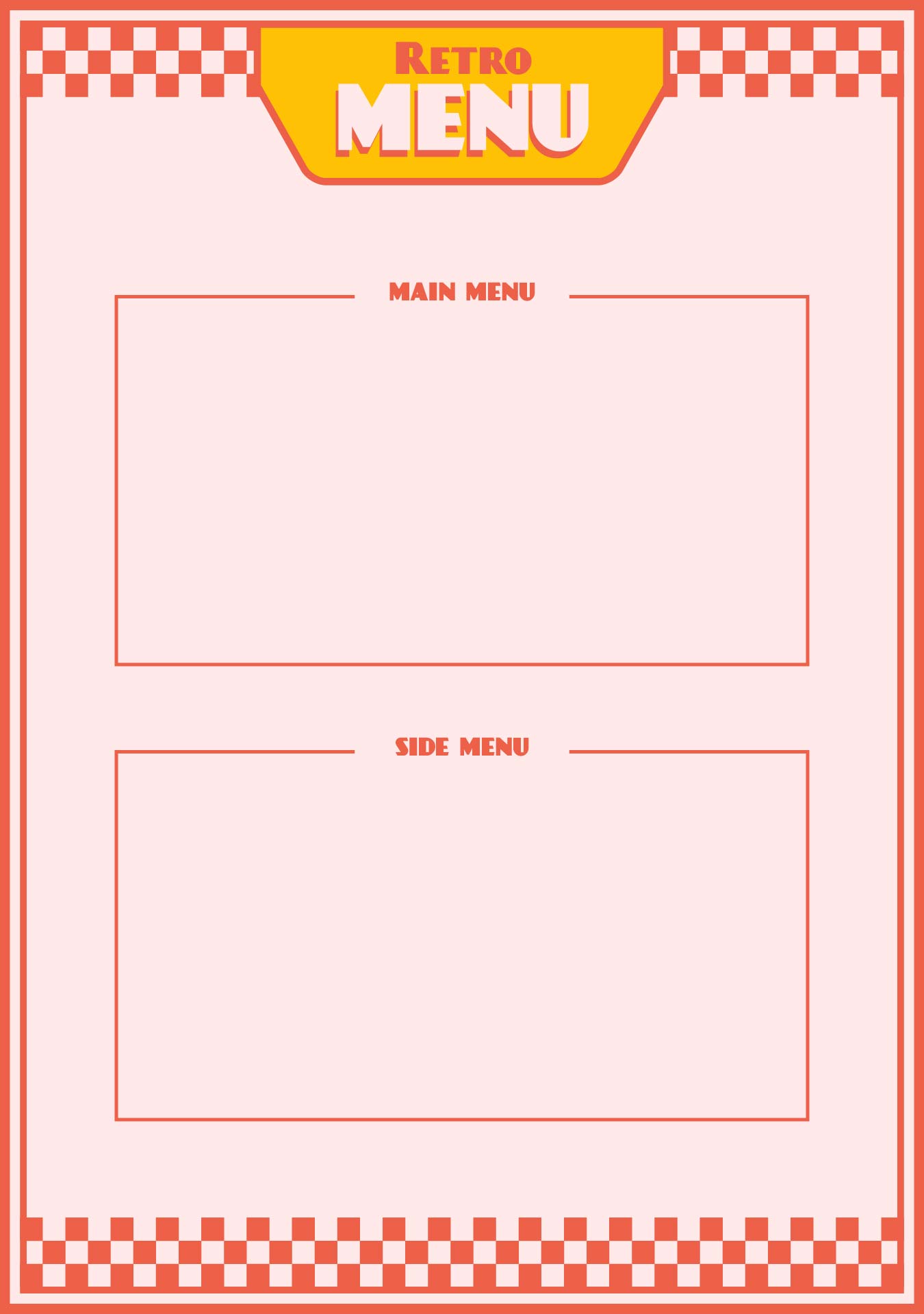 Blank Restaurant Menus 10 Free PDF Printables Printablee