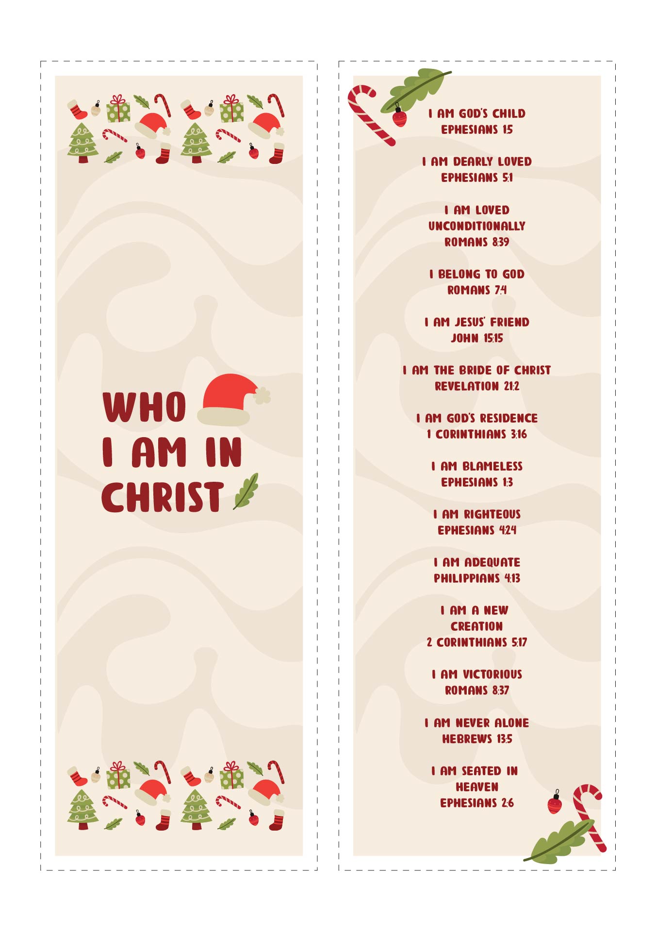 Christian Christmas Bookmarks Printable
