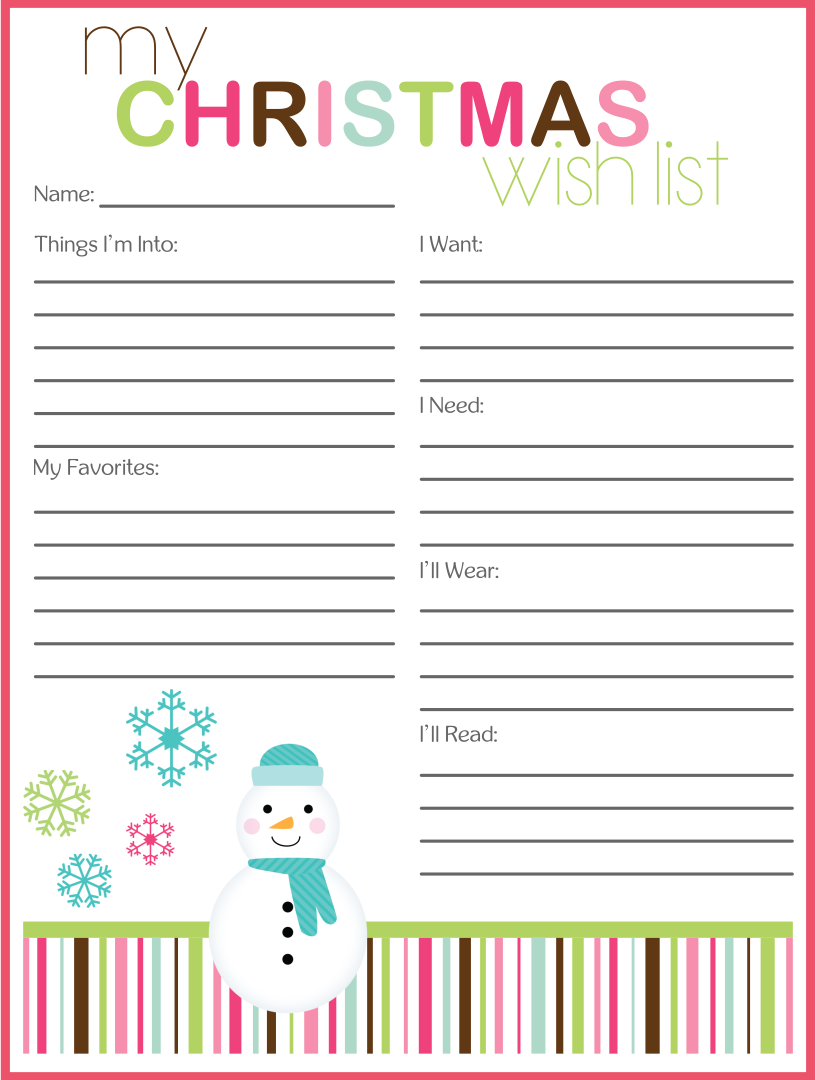 Christmas Wish List Printable Free 2023 Cool Perfect Most Popular