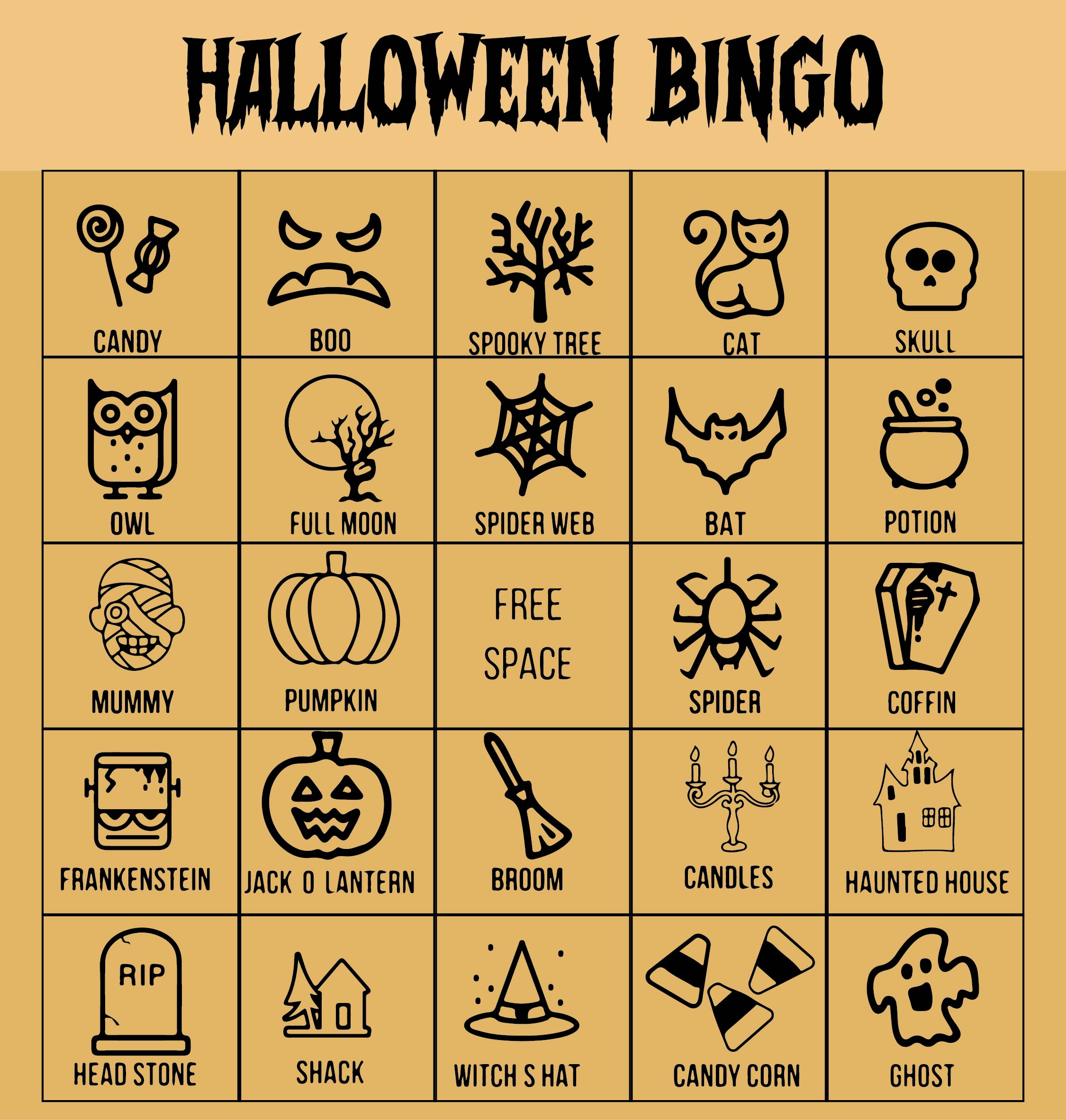 15 Best Free Printable Halloween Bingo Game PDF for Free at Printablee