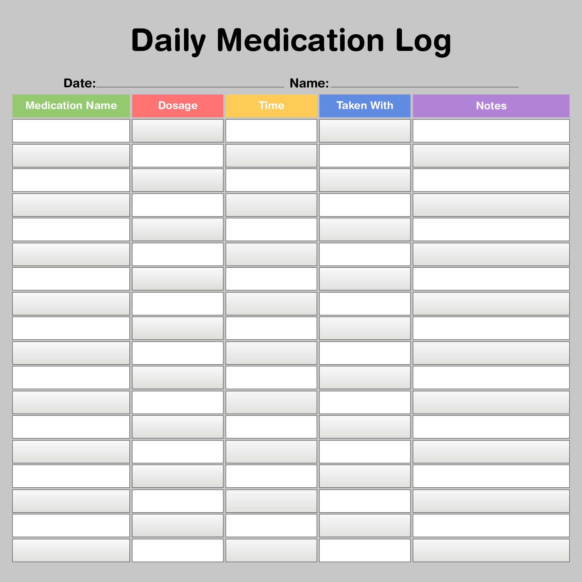 Daily Medication Log 10 Free PDF Printables Printablee