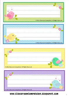 Printable Preschool Name Plates