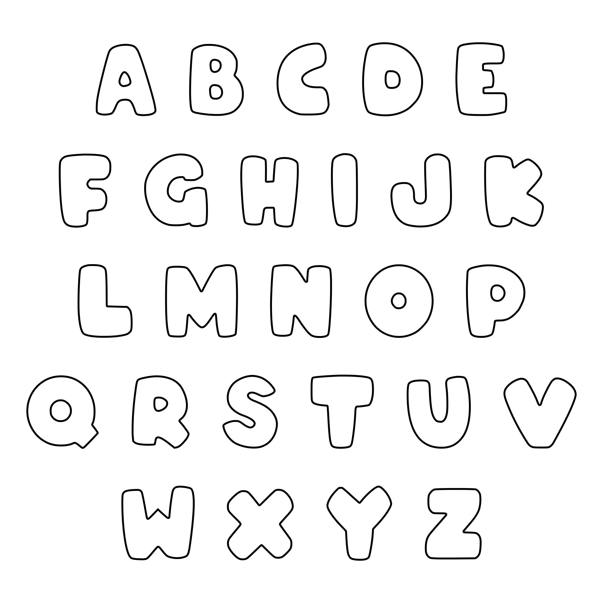 Alphabet Bubble Letters To Print Printable Form Templates And Letter