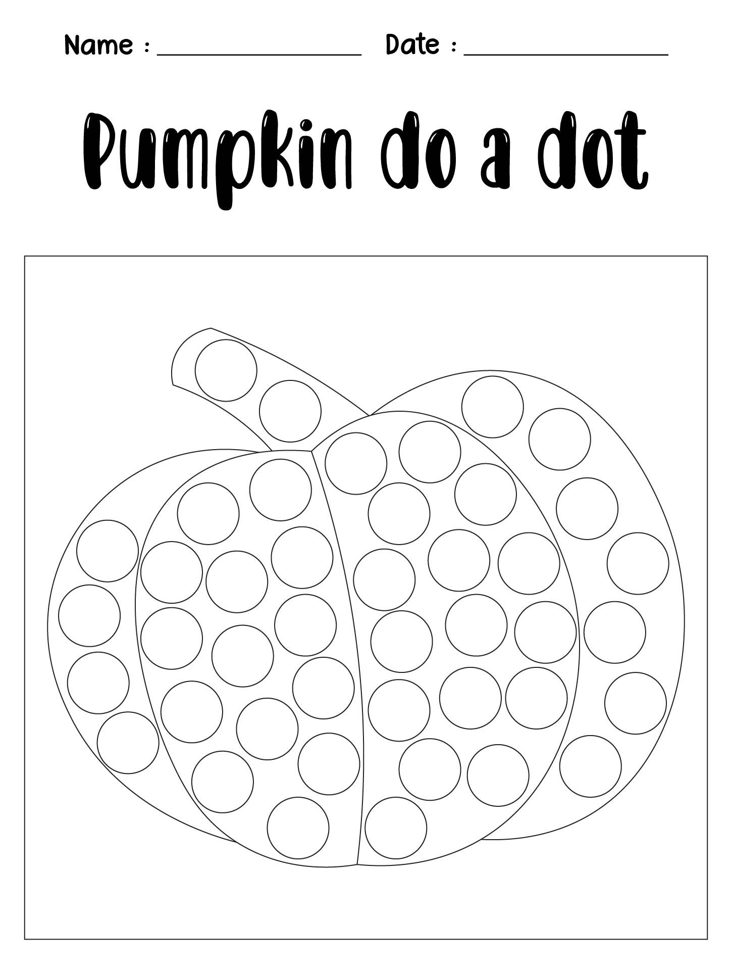 Pumpkin Dot Marker Printables