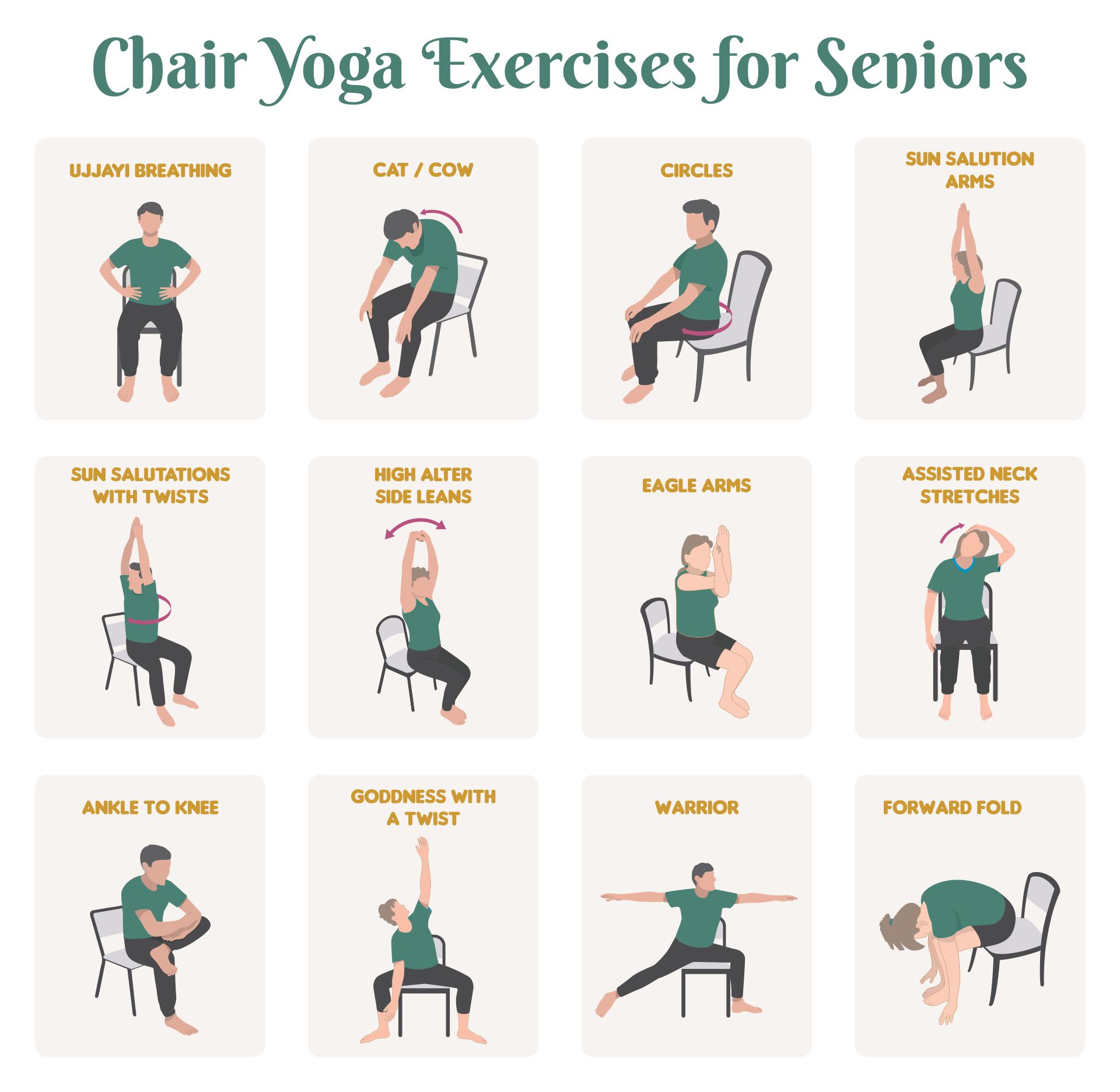 20 Best Printable Chair Yoga Exercises For Seniors PDF For, 42% OFF