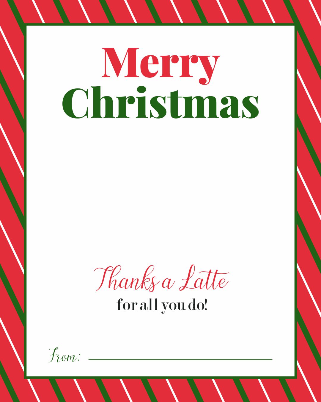 Merry Christmas Printable Teacher Gift Card