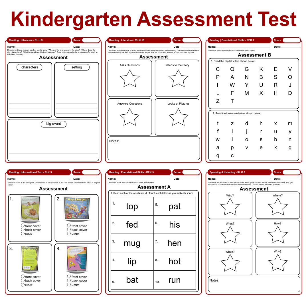 Kindergarten Assessment Math Printables