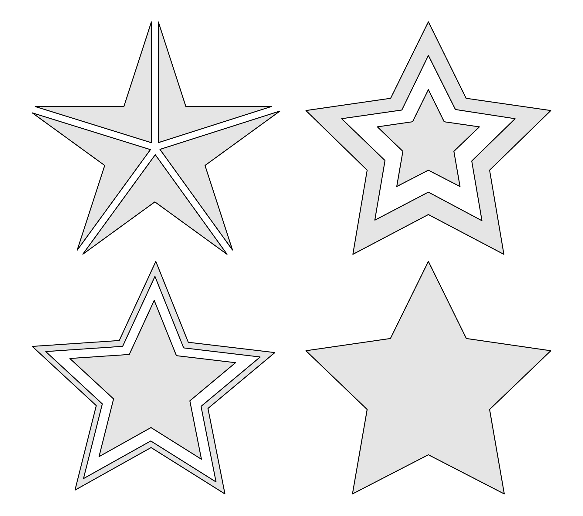 Adjustable Size 5 Point Star Template Printable