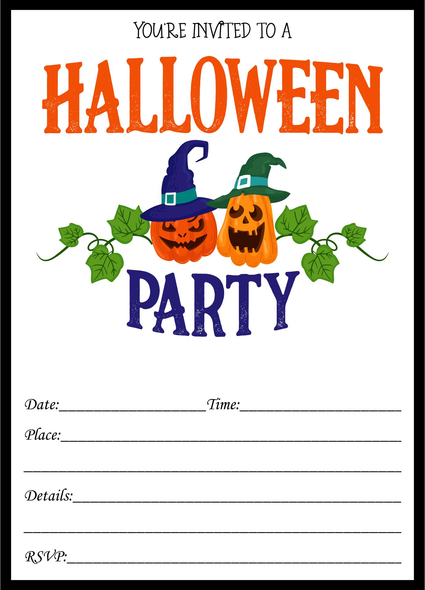 15 Best Paper Printable Halloween Invitations PDF for Free at Printablee