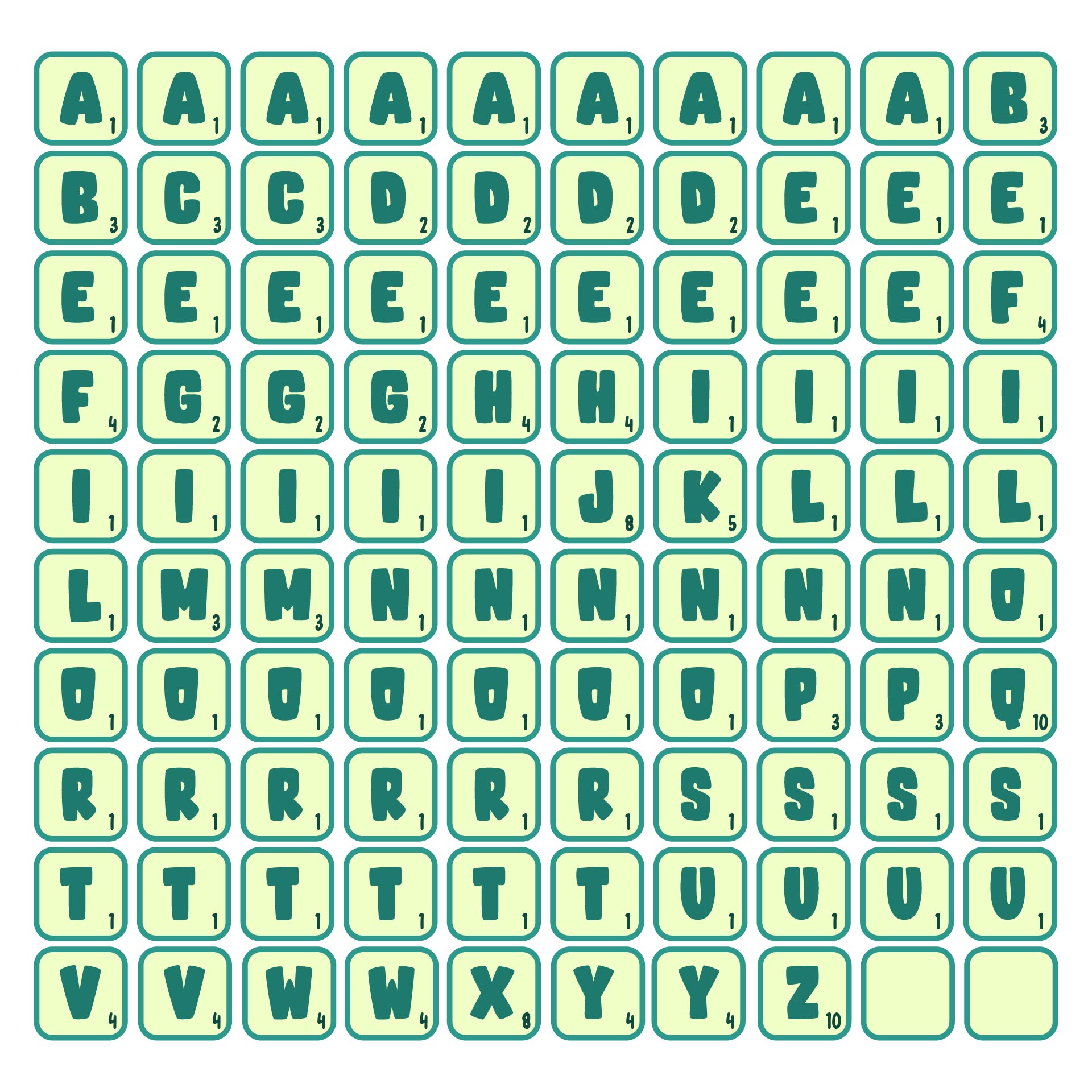 Printable Scrabble Tiles Board