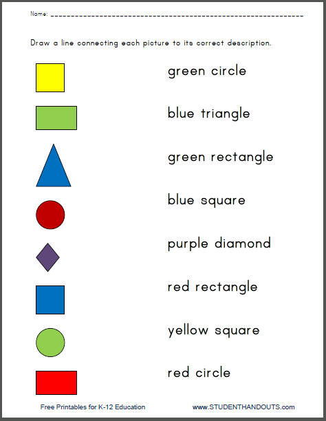 Printable Shapes Worksheets for Kindergarten