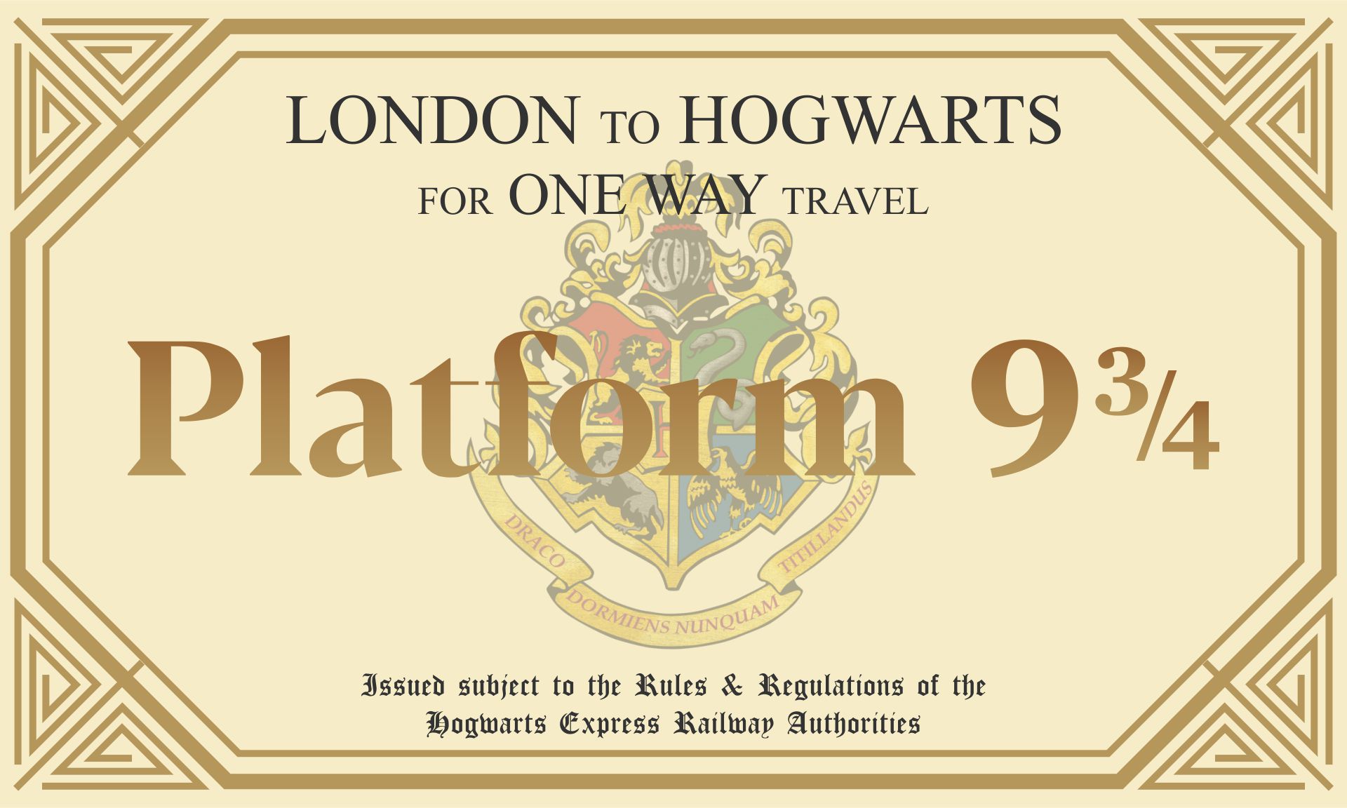 Platform 9 3 4 Ticket Free Printable Printable Templates Free