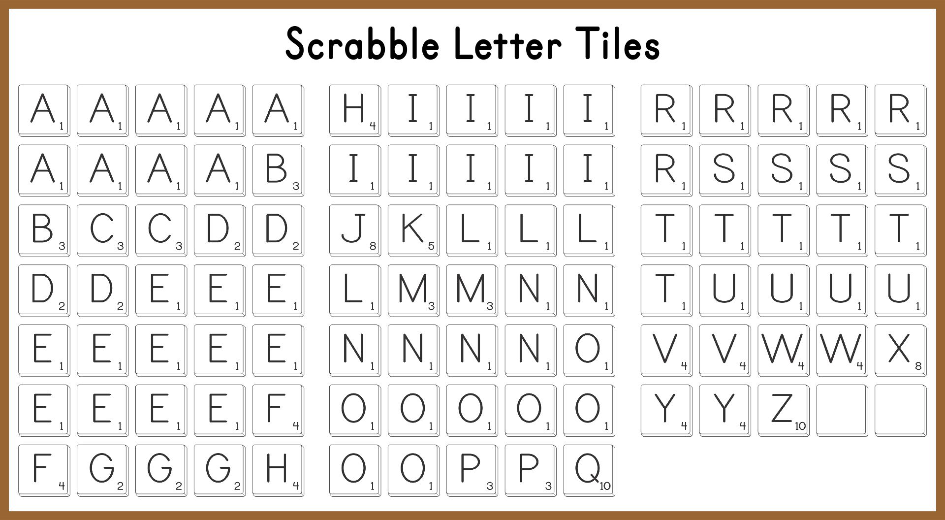 Printable Scrabble Tiles Pattern - Free Printable Download