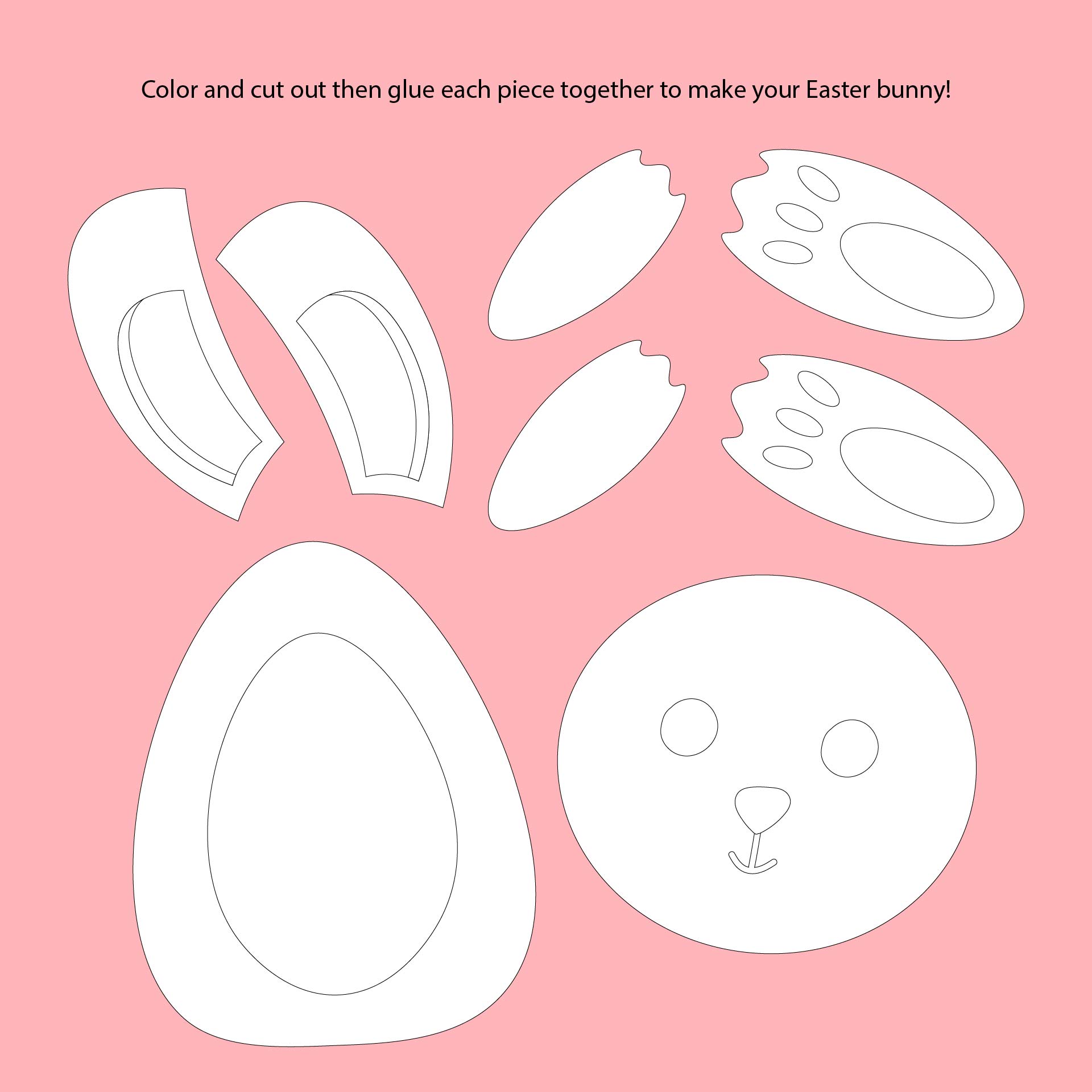 Cut Out Printable Easter Bunny Face