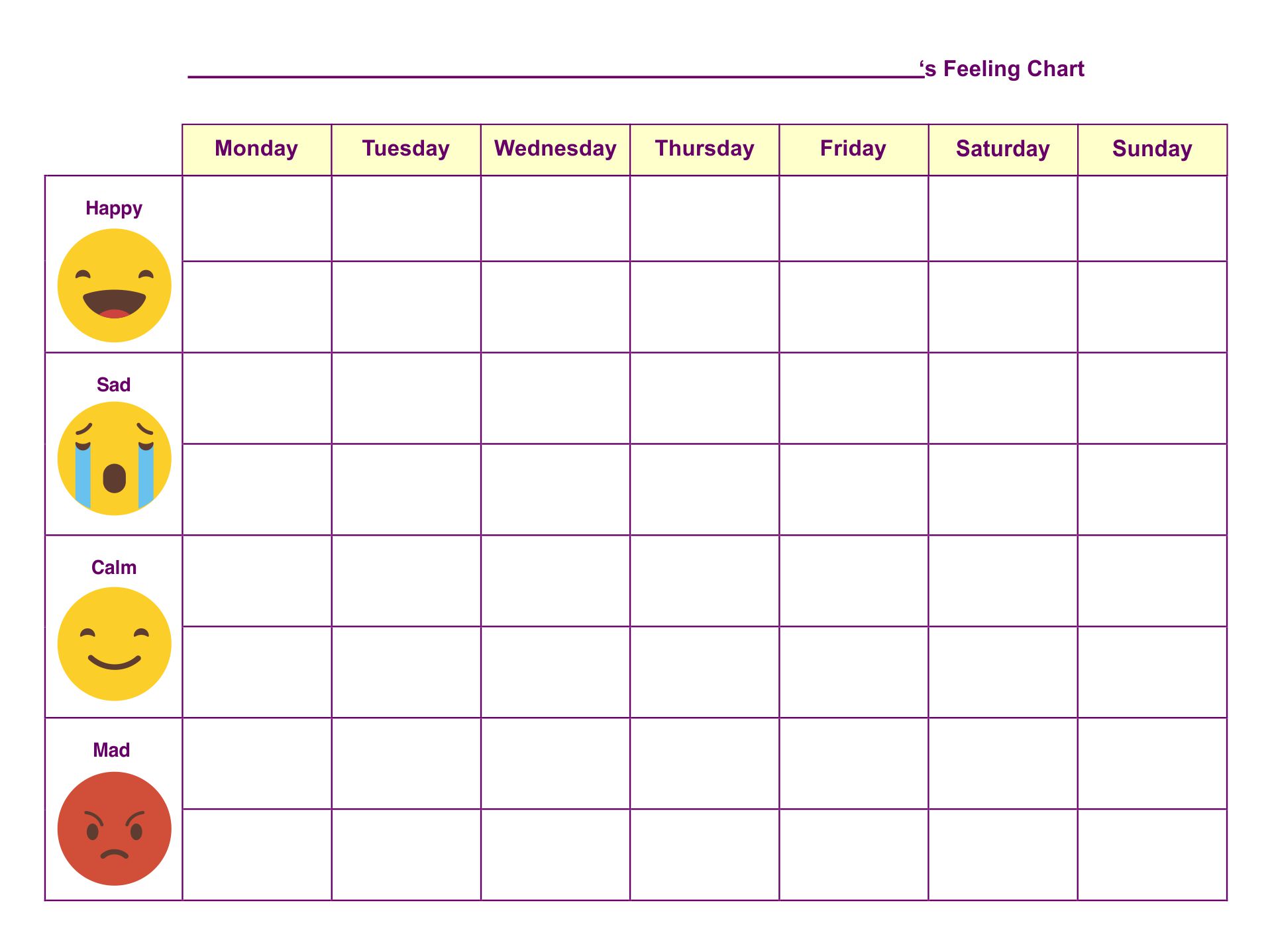 10 Best Printable Daily Mood Chart PDF for Free at Printablee