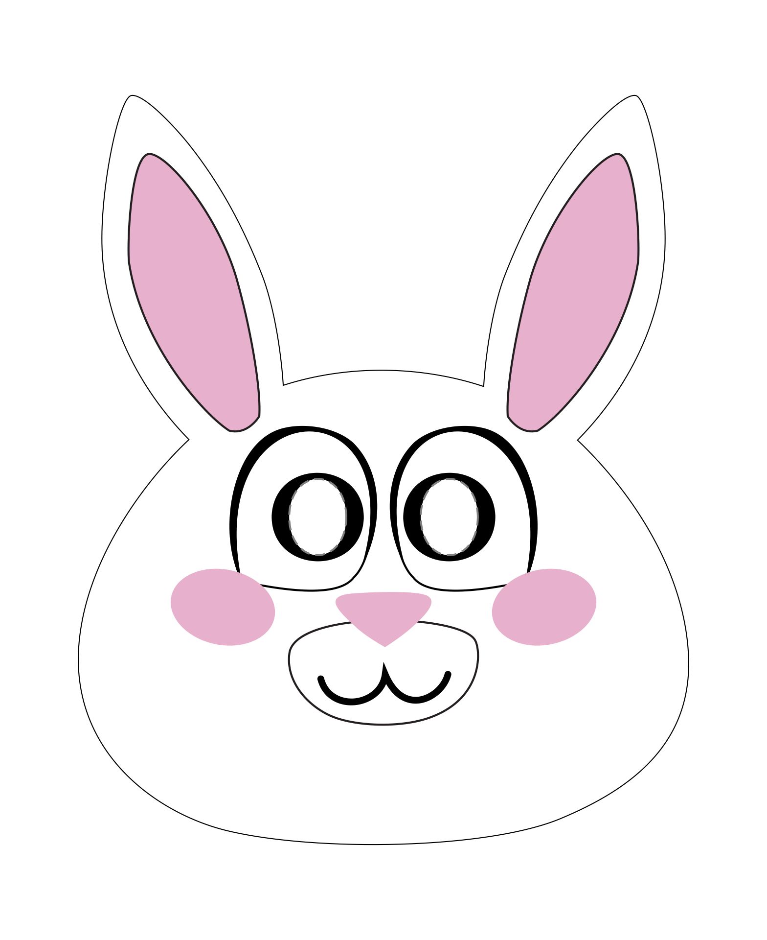 Paper Plate Easter Bunny Mask Printable