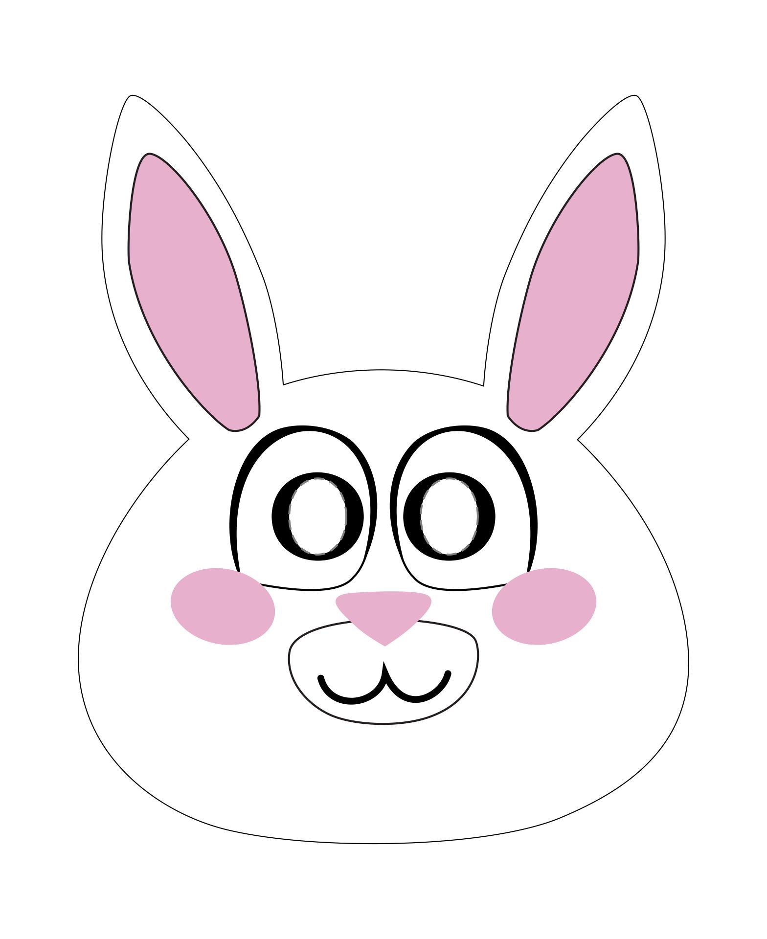 Easter Bunny Paper Plate Mask Template