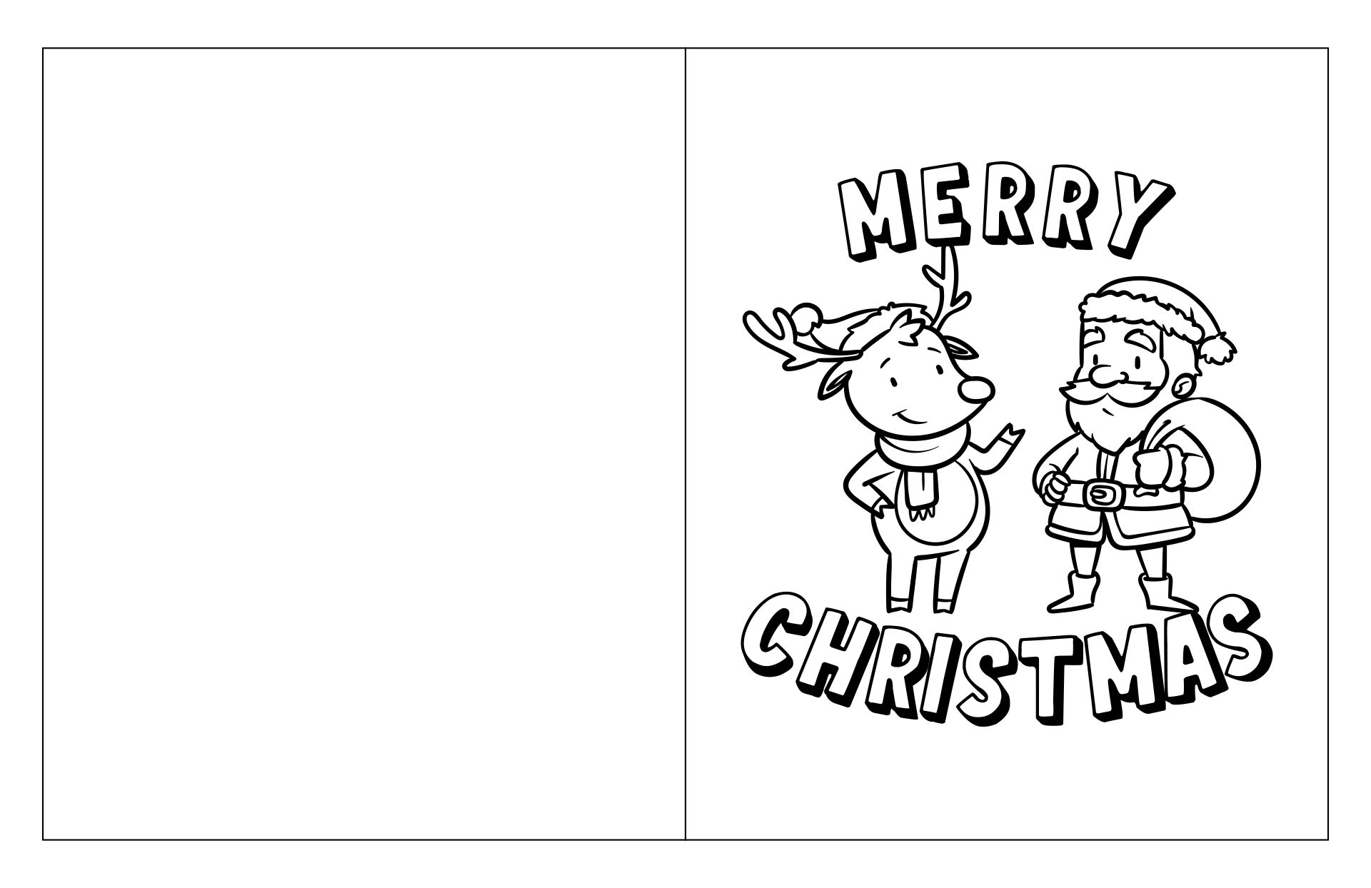 Foldable Coloring Printable Christmas Cards - Printable World Holiday