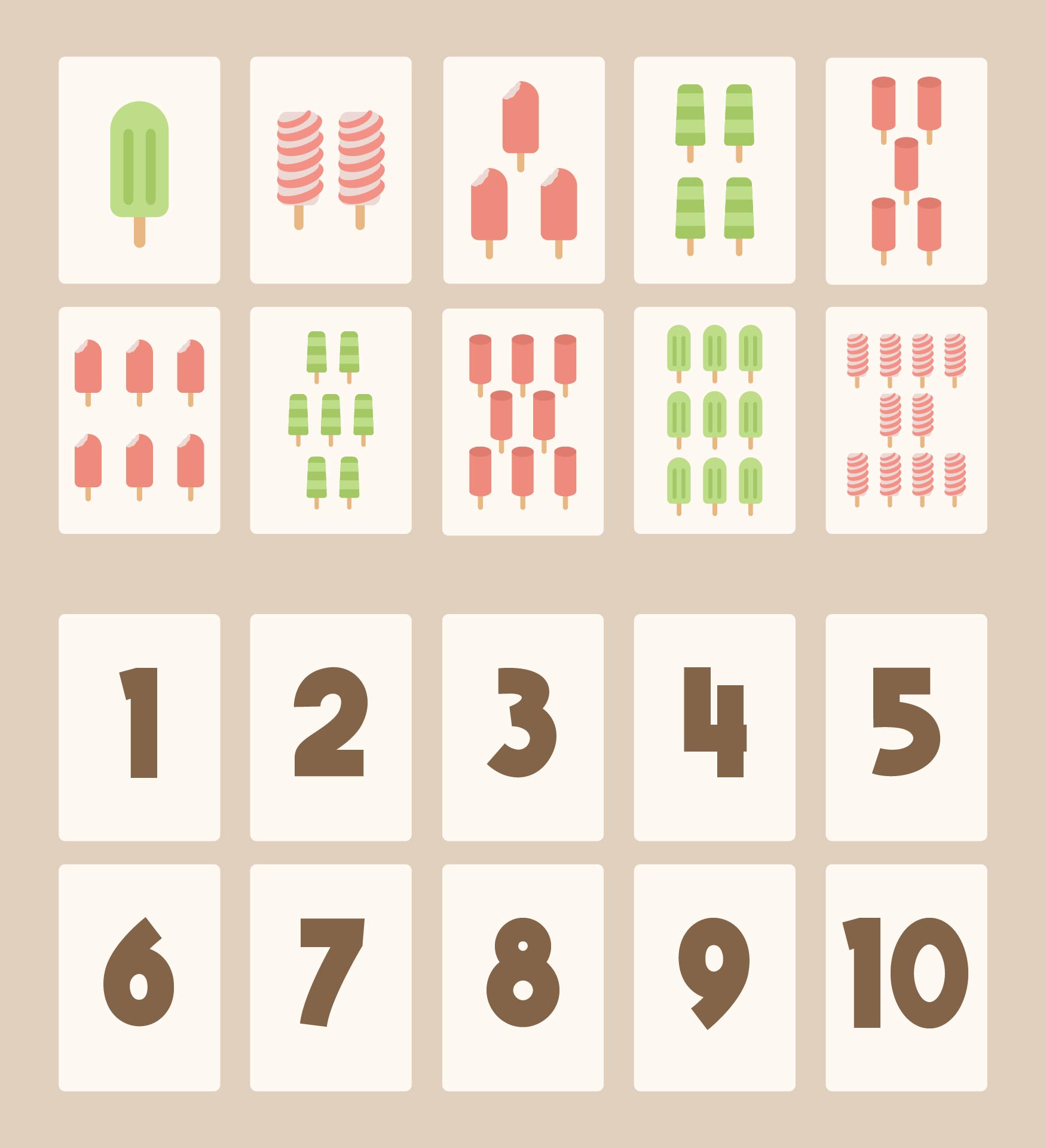 Number Matching Cards