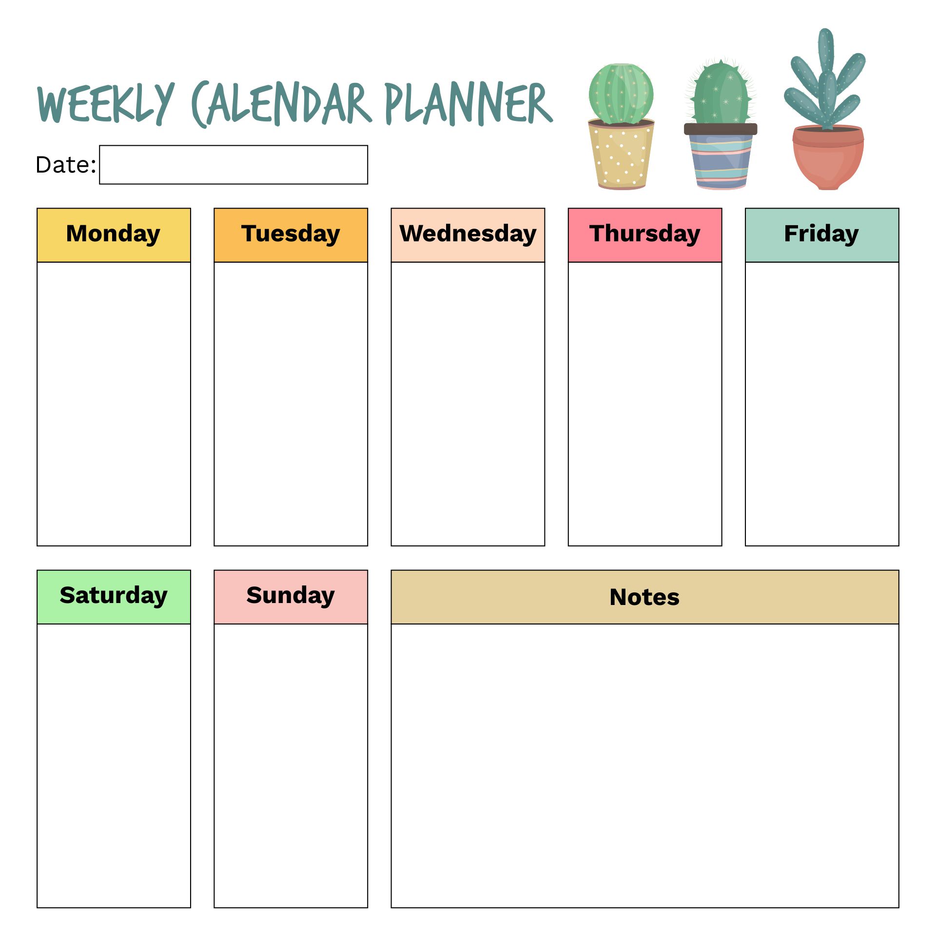  Printable Calendar Weekly with Hours