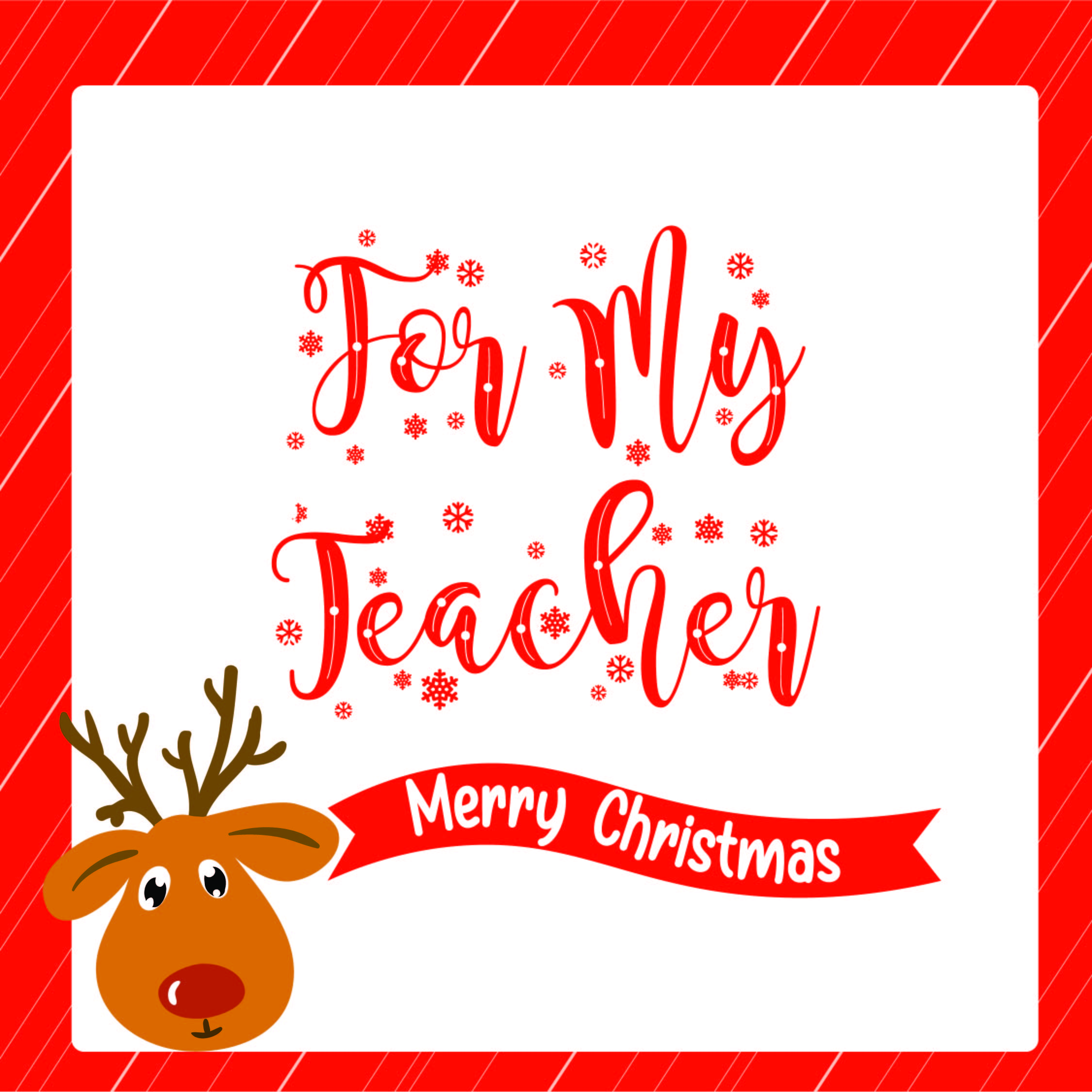 Christmas Coloring For Teacher Card