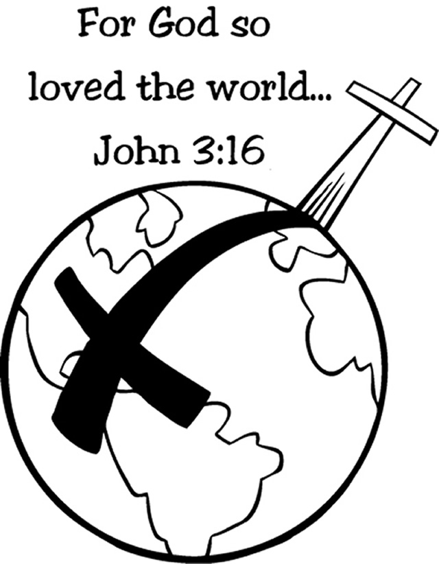 God Is Love John 3 16 Coloring Page