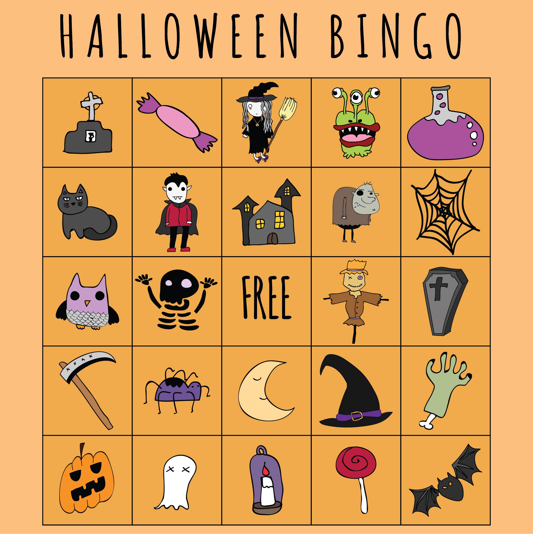 Halloween Bingo Game - 15 Free PDF Printables | Printablee