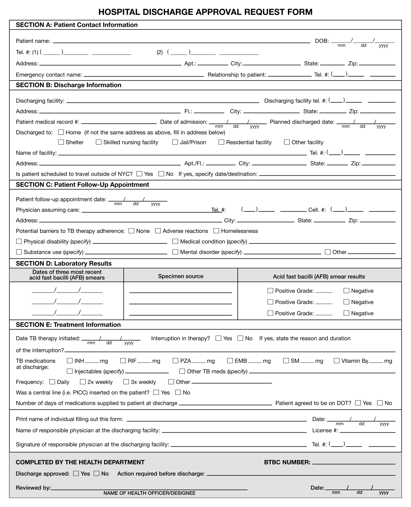 Free Printable Hospital Discharge Forms FREE PRINTABLE TEMPLATES