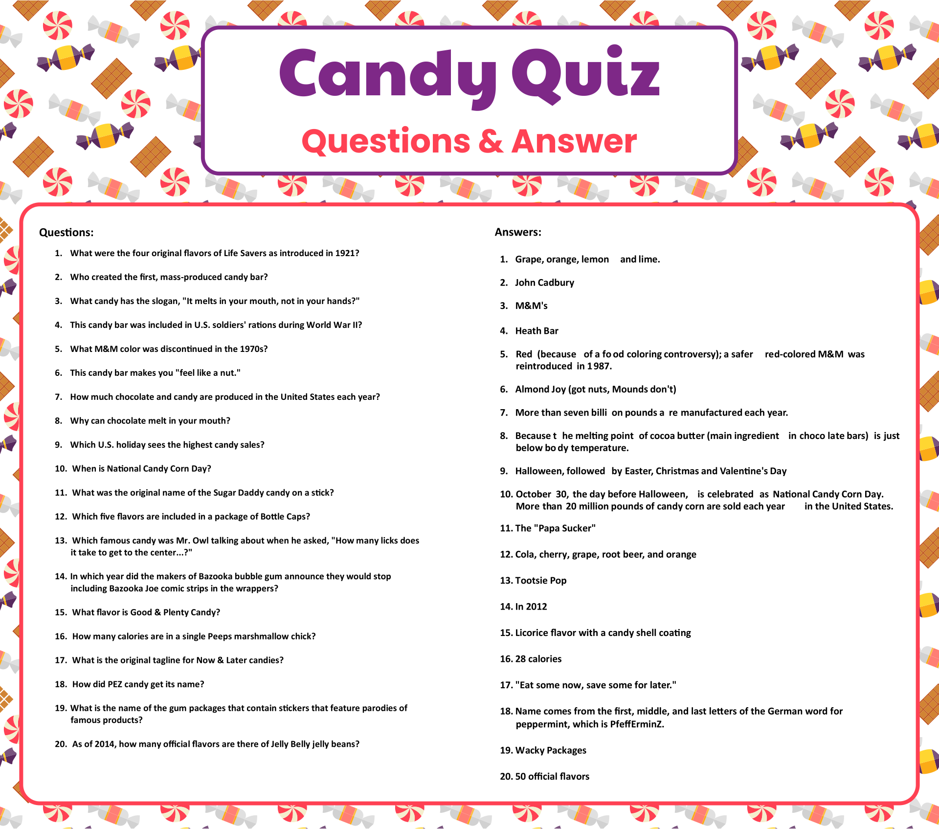 Free Printable Quiz Questions And Answers Printable Templates