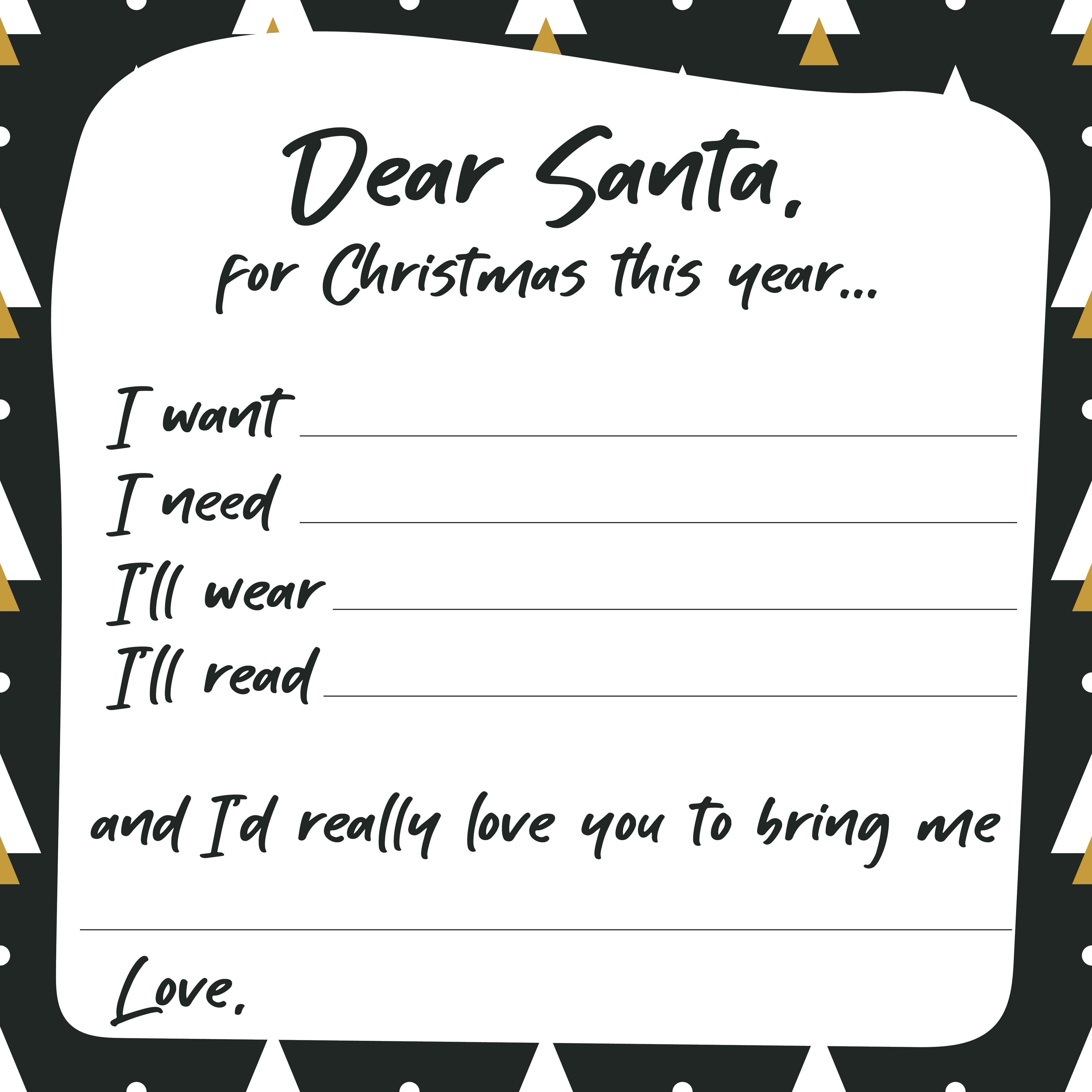 Printable Christmas Wish List Ideas