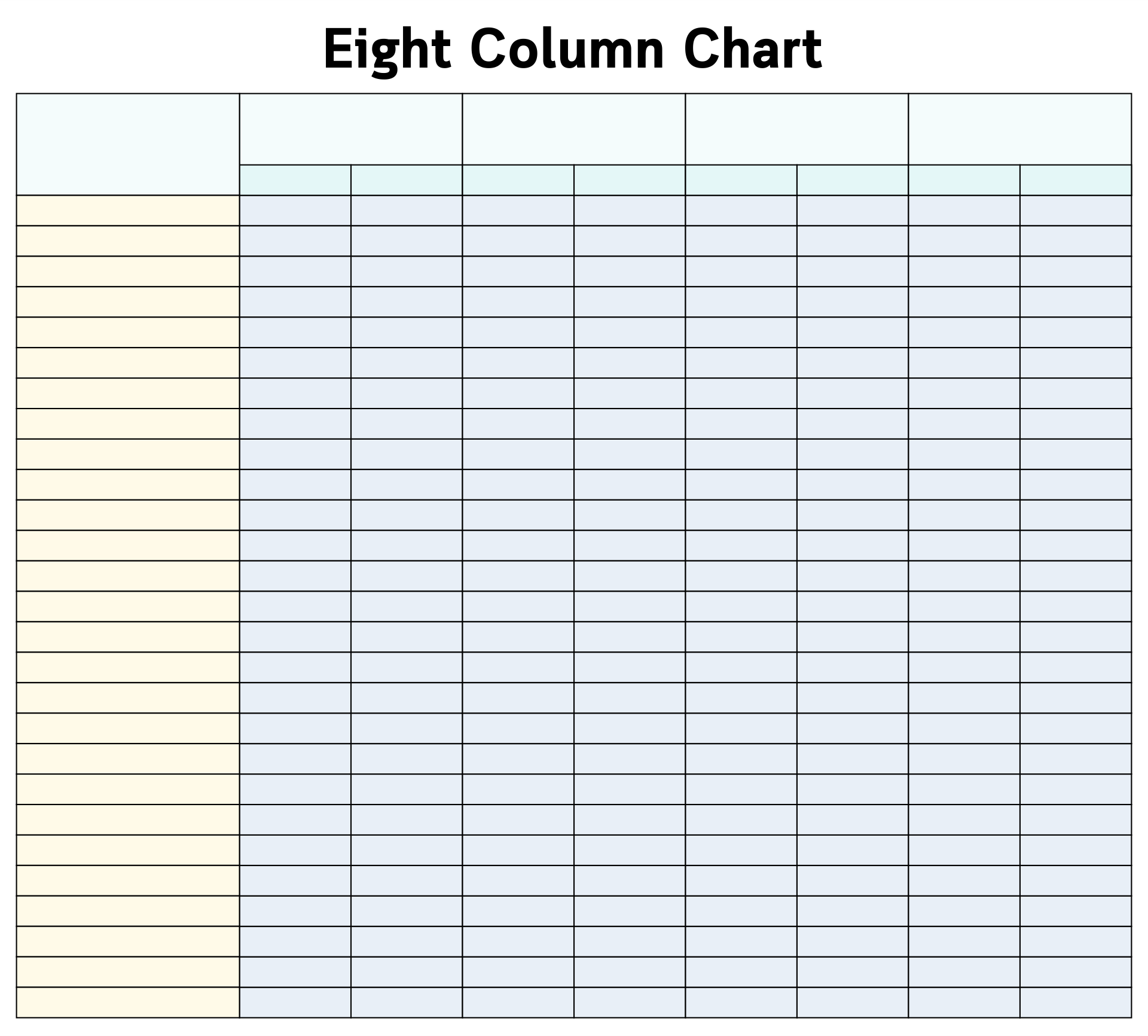 Printable Blank 8 Column Chart Images And Photos Finder