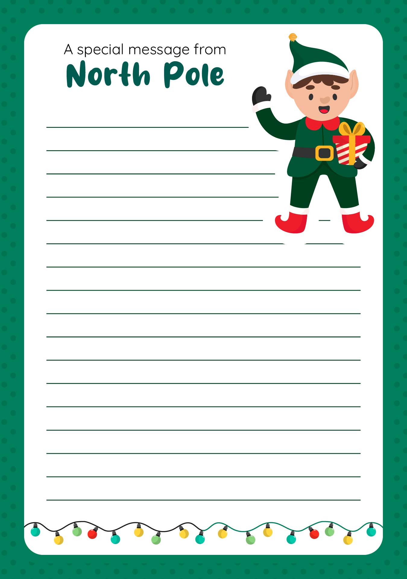 5 Best Images of Christmas Elf Writing Paper Printable - Free Printable ...