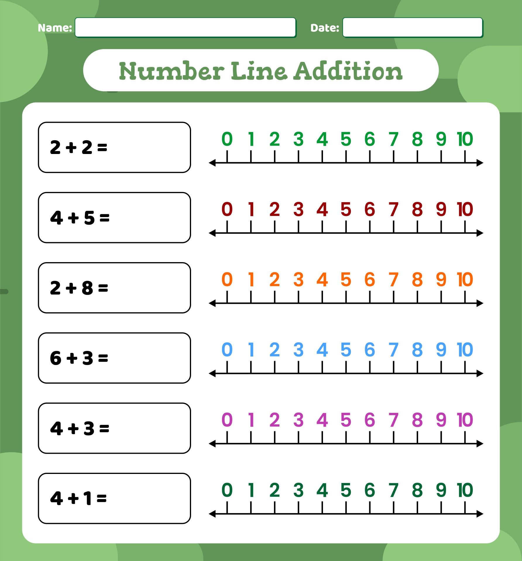 Number Line Worksheets For Grade 1