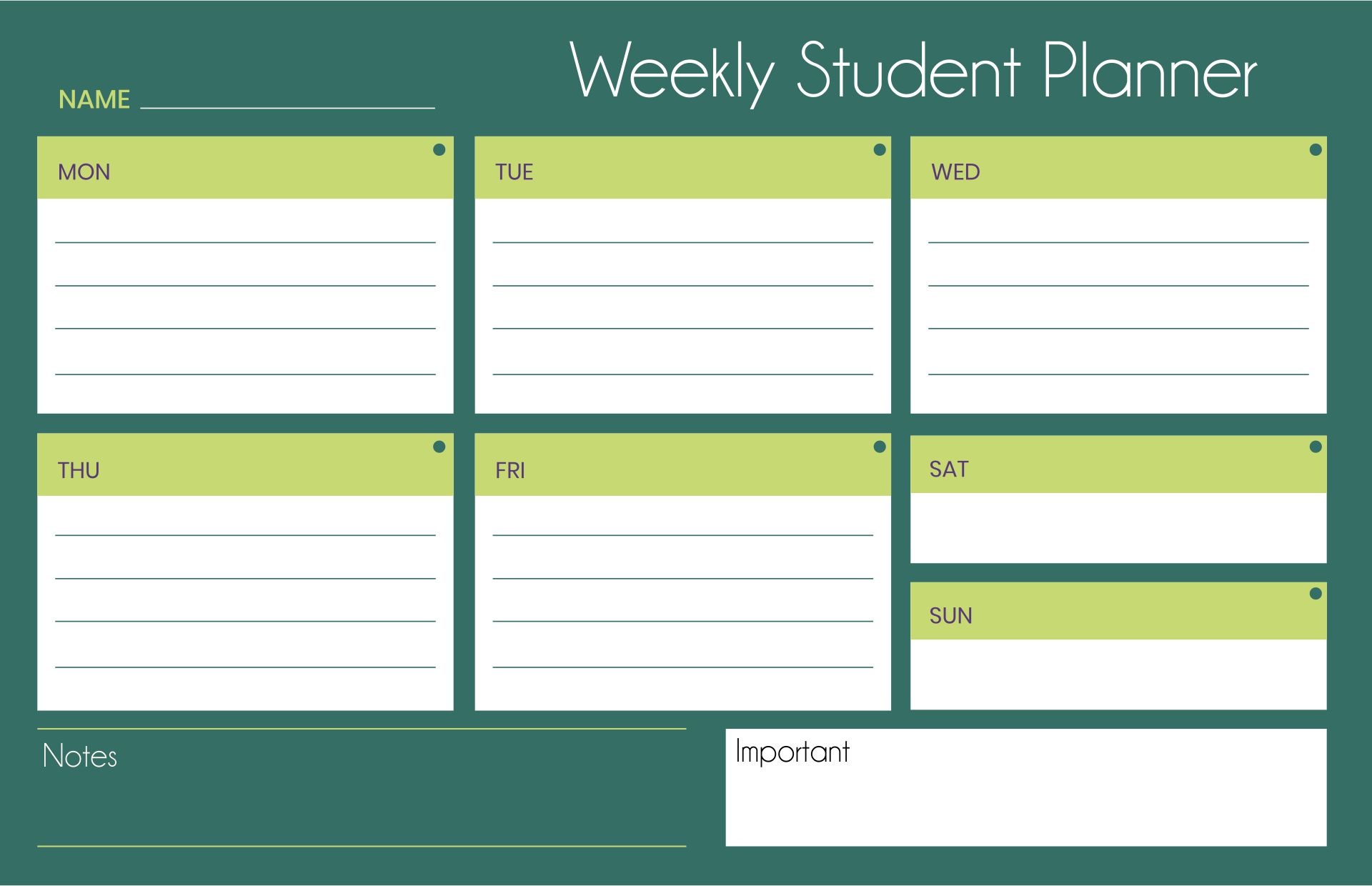 Student Homework Planners Cute Planners 10 Free PDF Printables