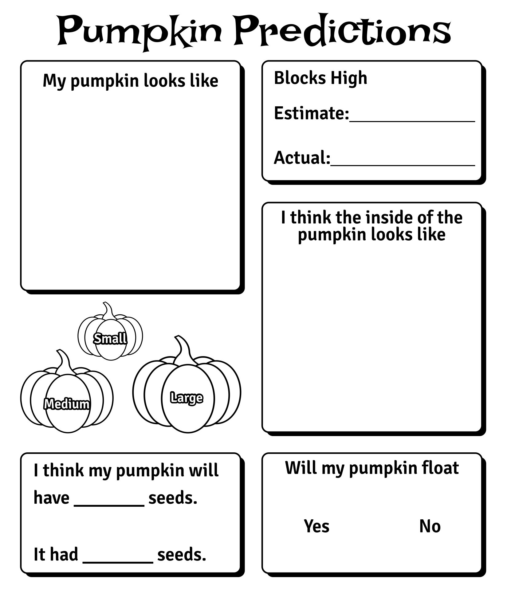 Pumpkin Investigation Printable