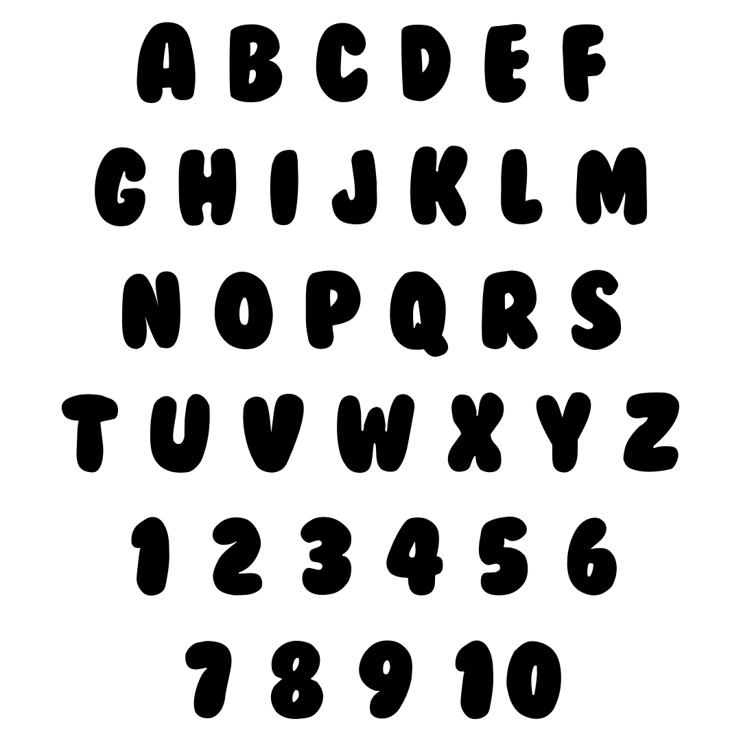 bubble letter numbers font