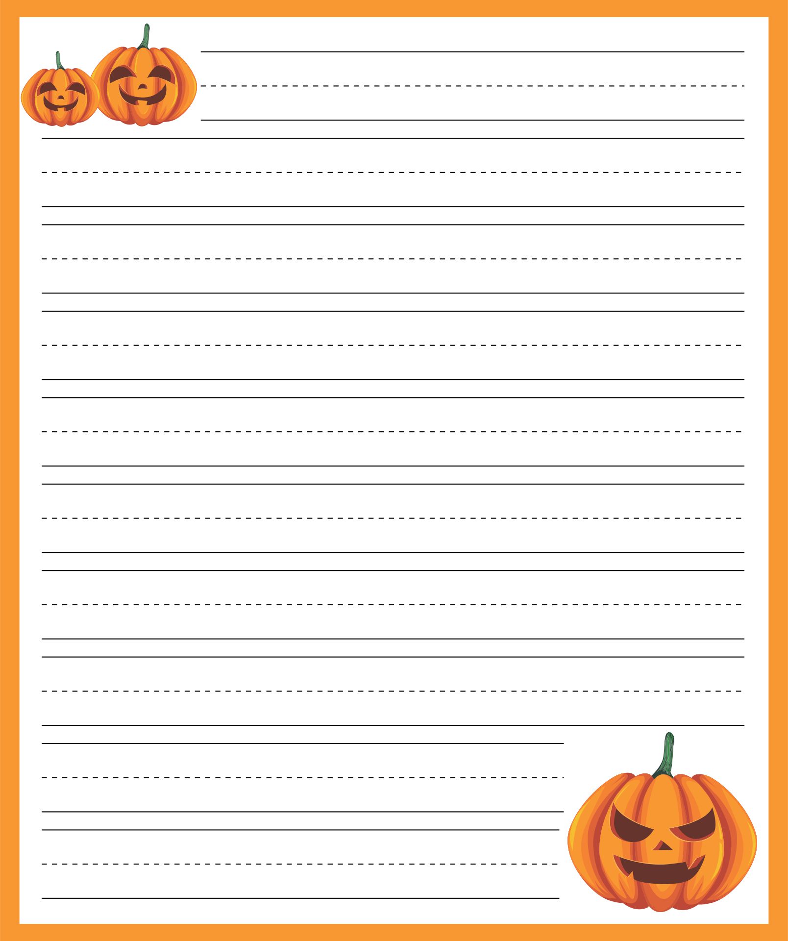  Printable Halloween Lined Writing Paper