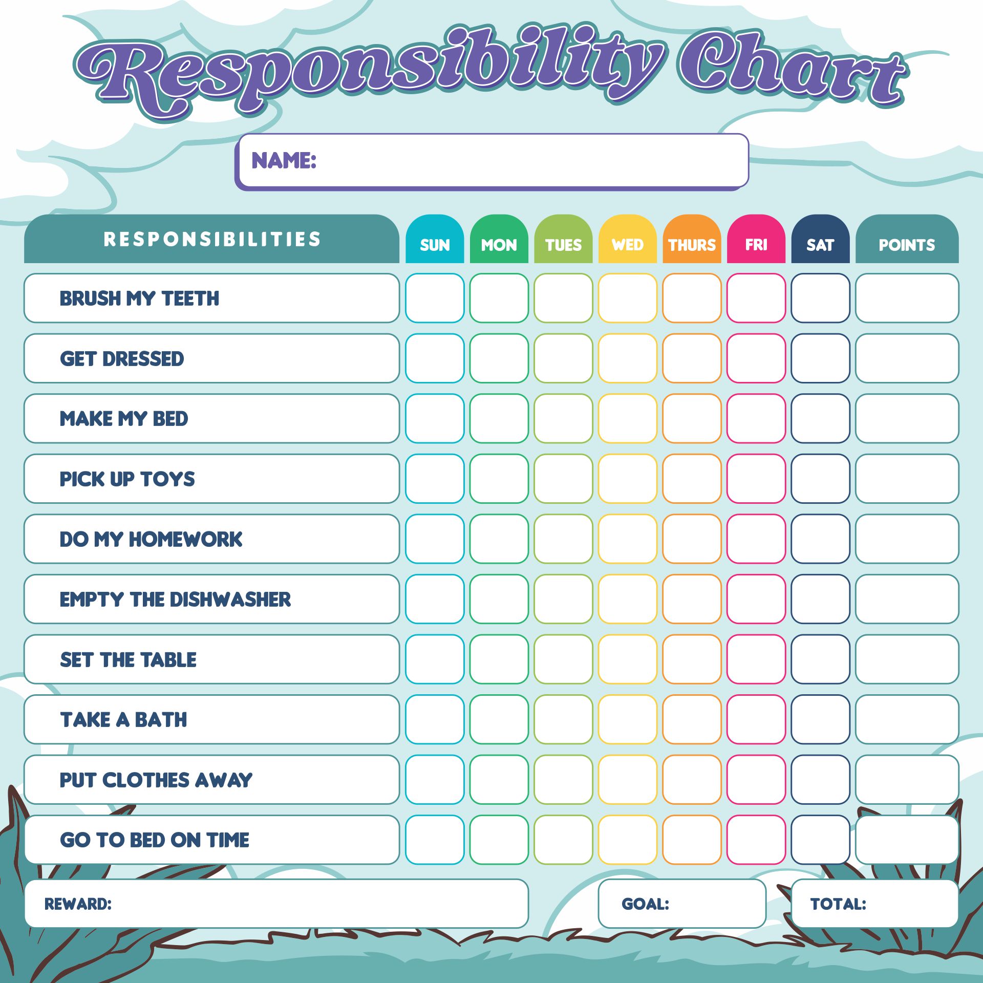 10 Best Printable Responsibility Chore Chart PDF For Free At Printablee