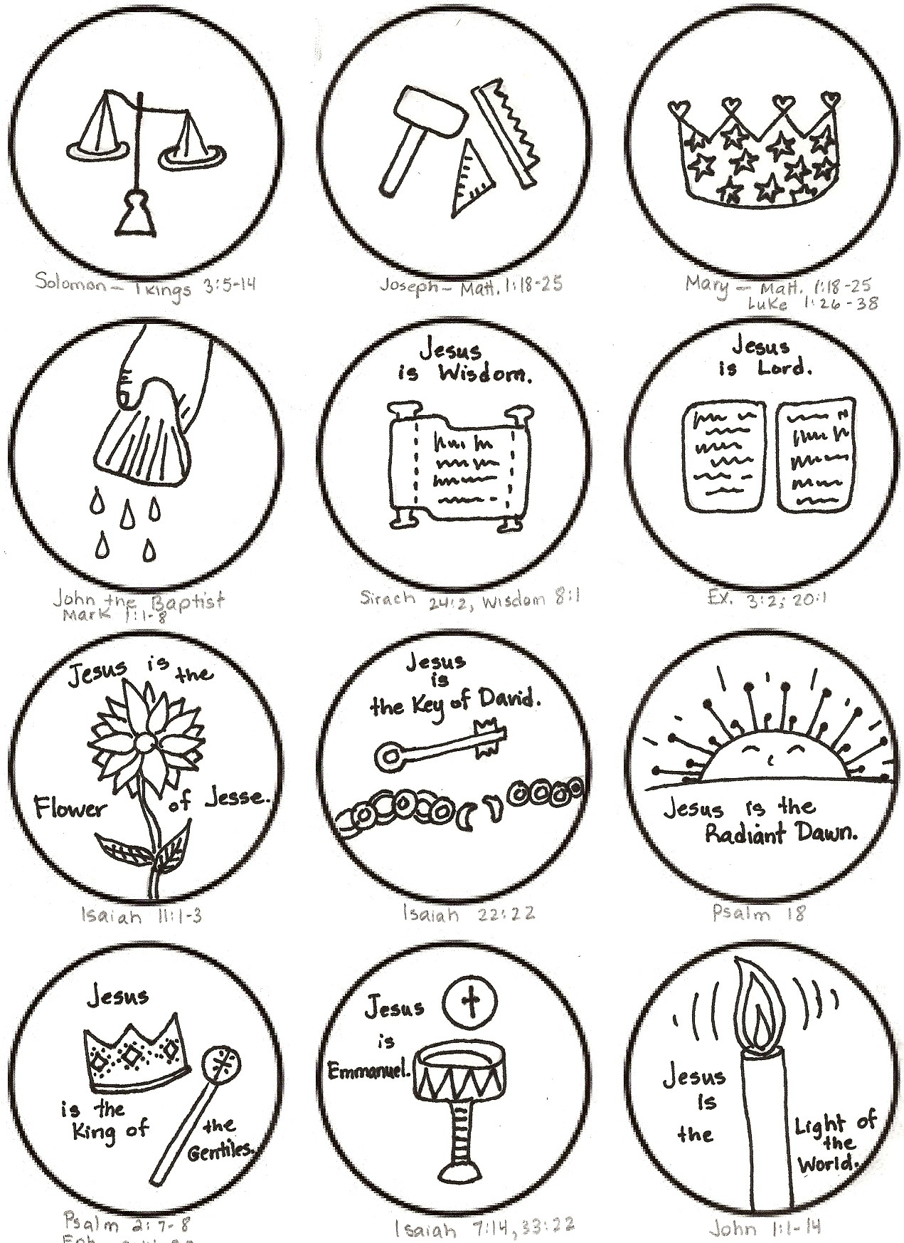 4 Best Images of Printable Jesse Tree Symbols - Jesse Tree Paper ...