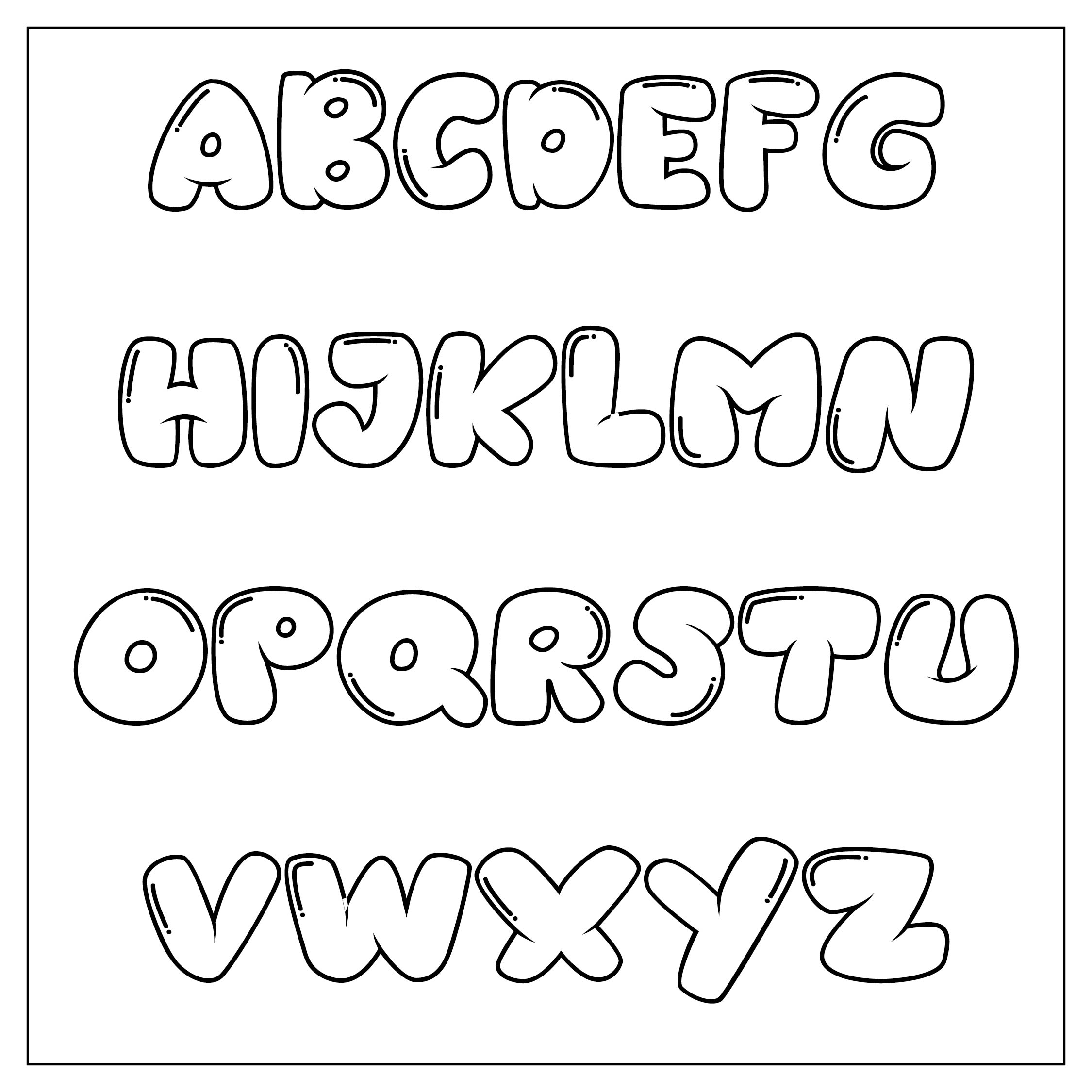 Alphabet Bubble Letters Printable - Customize and Print