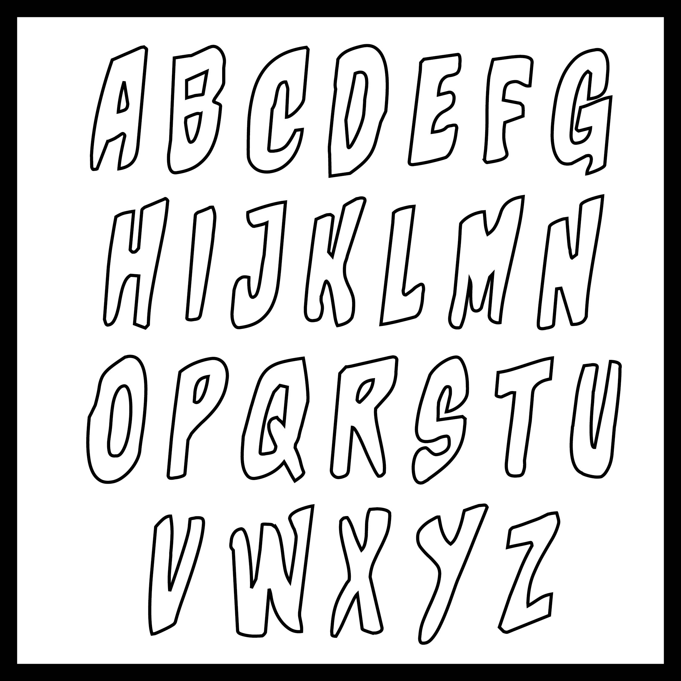 printable bubble alphabet stencils