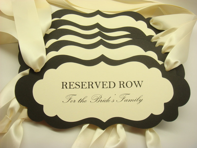 Wedding Ceremony Reserved Seating Signs