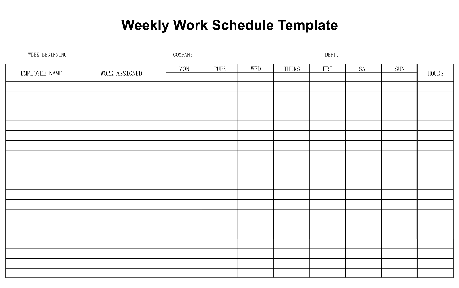 excel work schedule templates free