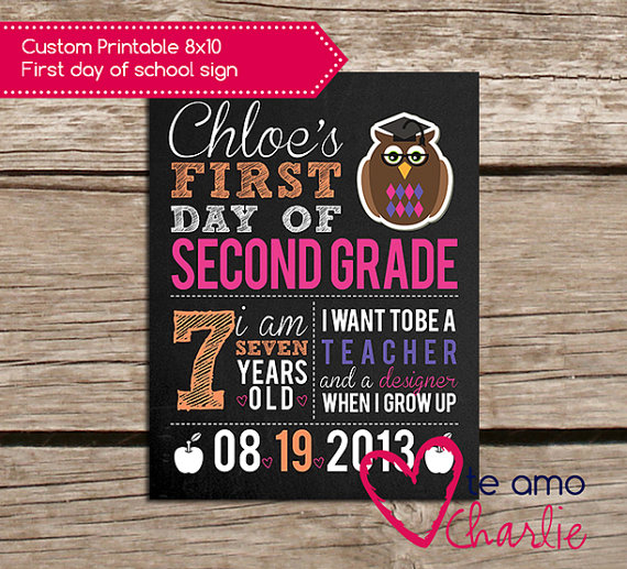 First Day School Sign Printable